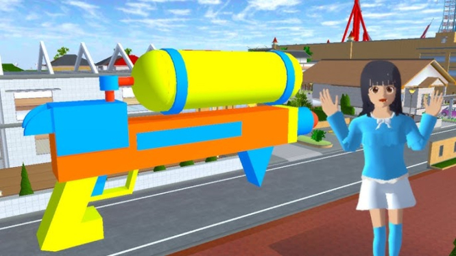 Pistol Air di Sakura School Simulator