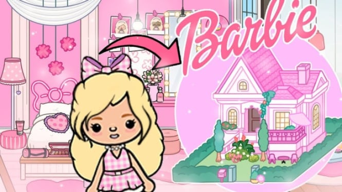 Kamar Barbie di Toca Life