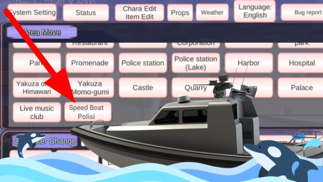 Perahu Nelayan di Sakura School Simulator