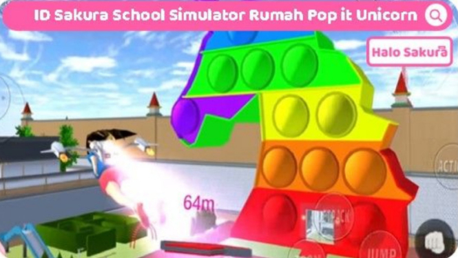 Rumah Pop It Unicorn di Sakura School Simulator: Eksplorasi Warna-Warni yang Bikin Betah Main!