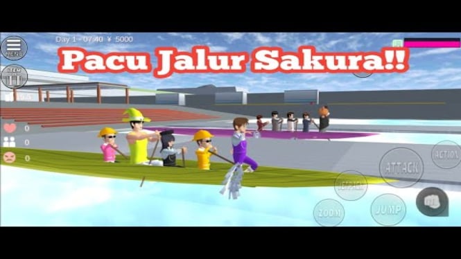 Pacu Jalur di Sakura School Simulato