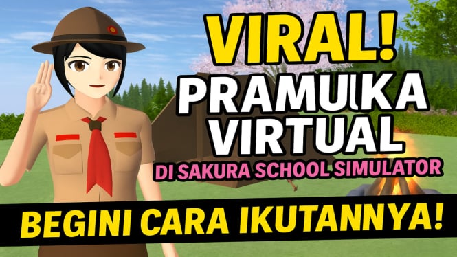 Pramuka Virtual di Sakura School Simulator