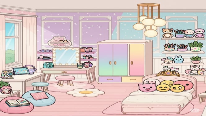Kamar Girl Estetik dan Cantik di Toca Life World