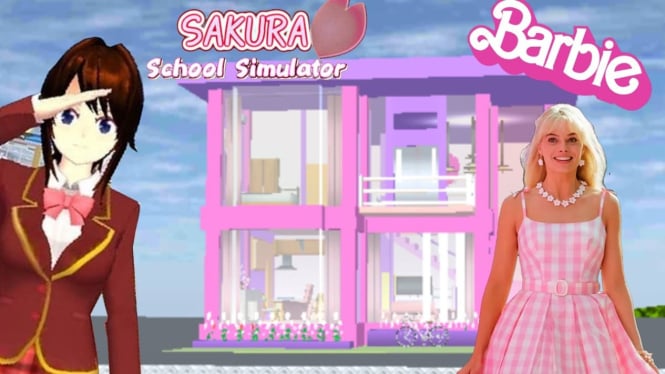 Rumah Barbie Cantik di Sakura School Simulator