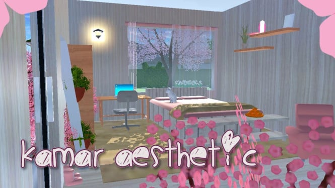Kamar Imut dan Girly di Sakura School Simulator