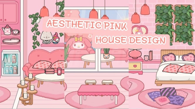 Rumah Estetik Pink di Toca Life World