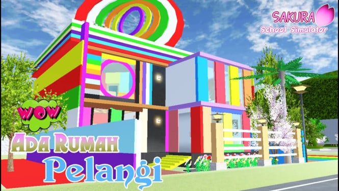 Rumah Pelangi di Sakura School Simulator