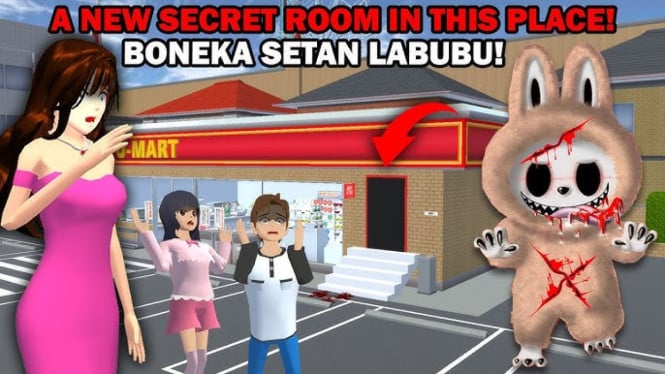 Boneka Labubu di Sakura School Simulator