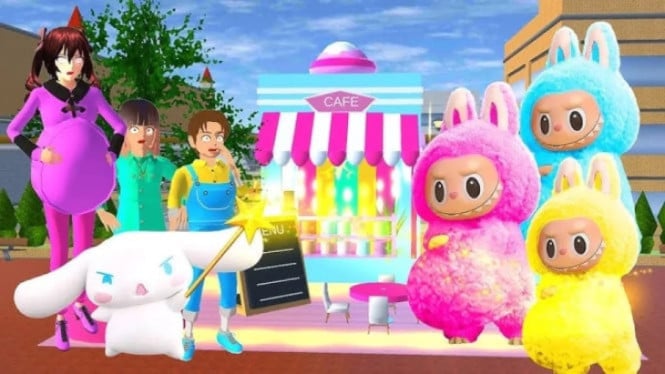 Kumpulan ID Labubu Pink & Merah Sakura School Simulator