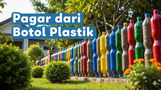 Pagar Cantik dari Botol Plastik Bekas
