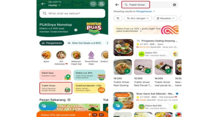 Luar Biasa! Warga Malaysia hingga AS Ramai-ramai Traktir Driver Ojol Indonesia Lewat Grab, Ini Buktinya!