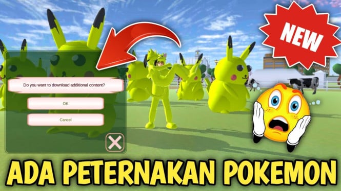 Peternakan Pokémon di Sakura School Simulator