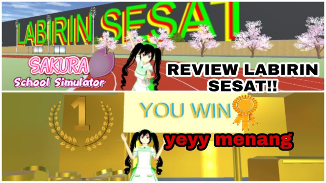 Arena Labirin Sesat di Sakura School Simulator