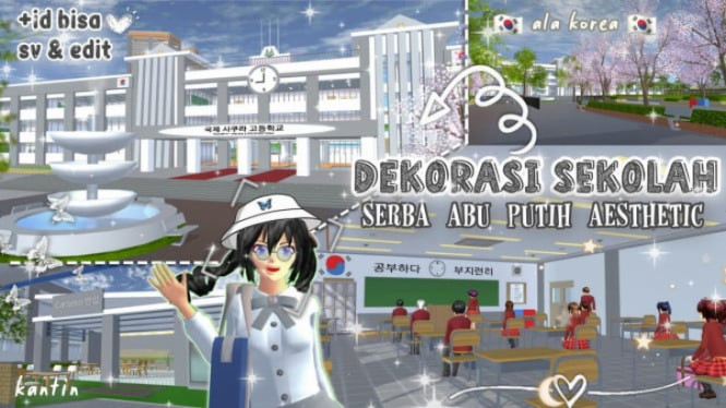 Sekolah Korea Aesthetic di Sakura School Simulator