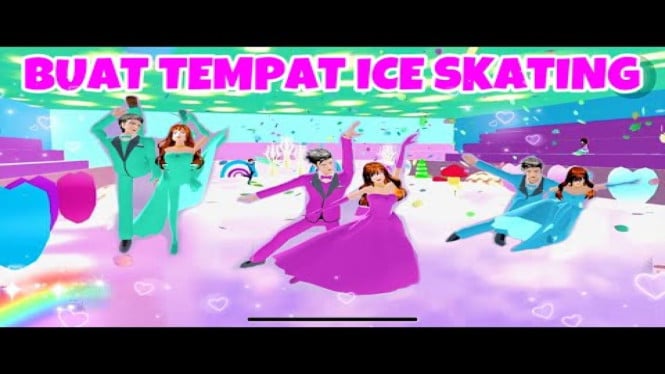 Arena Ice Skating di Sakura School Simulator