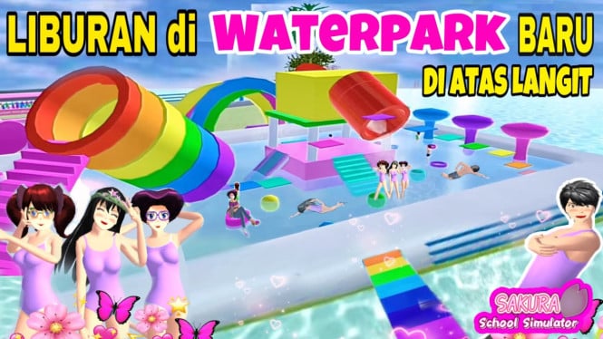 Waterboom Estetik di Sakura School Simulator