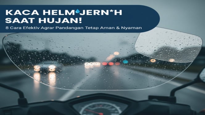8 Tips Bikin Kaca Helm Tetap Bening Saat Hujan Lebat