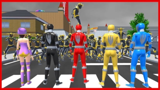 Power Ranger di Sakura School Simulator