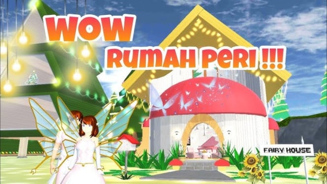 Rumah Peri di Atas Langit di Sakura School Simulator