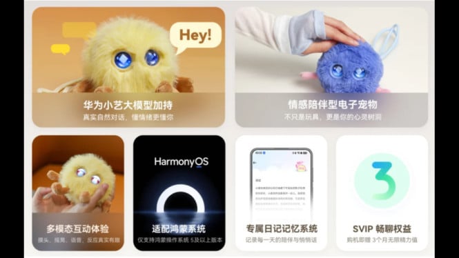 Bukan Boneka Biasa! Huawei Rilis Hewan Peliharaan AI yang Bisa Bahagia & Sedih