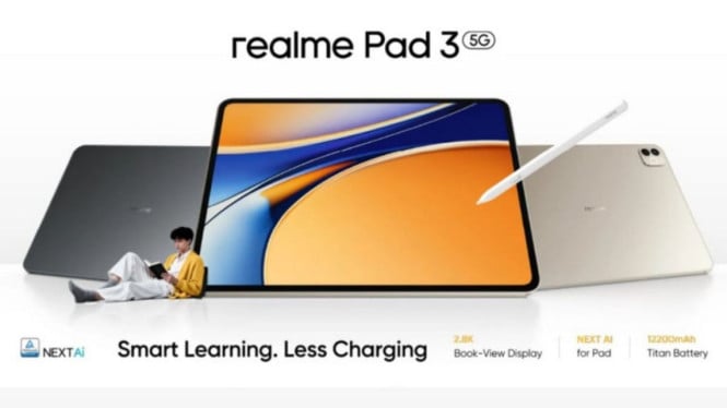 Realme Pad 3 Meluncur 6 Januari, Tablet Pelajar dengan Layar 2.8K dan Baterai Besar