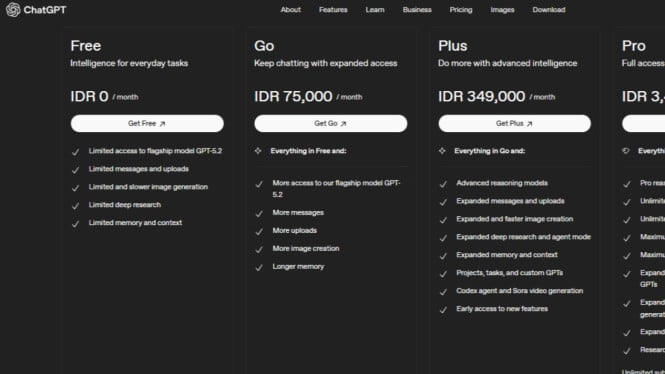 ChatGPT Go Resmi Global! Harga Mulai Rp75 Ribu, Fitur 10x Lebih Banyak