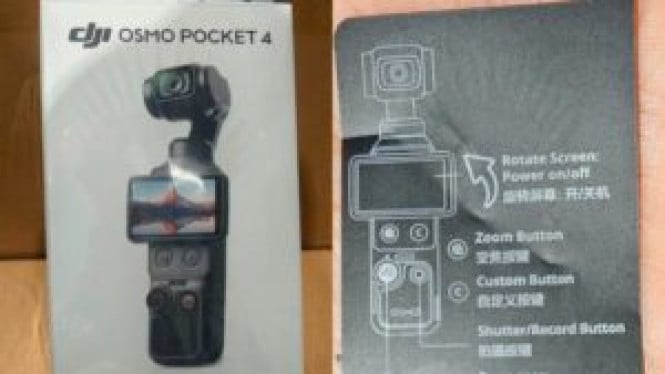 Bocoran Kotak DJI Osmo Pocket 4 Ungkap Desain dan Tombol Baru