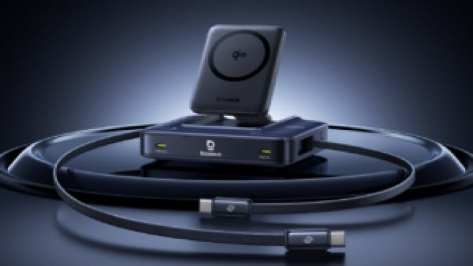 Baseus Nomos NH21 Rilis: Stasiun Cas 245W GaN dengan Kabel Tarik Otomatis