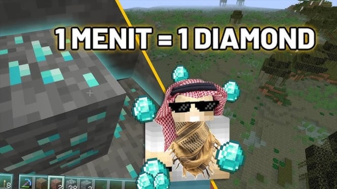 Diamond Banyak Tanpa Ribet di Minecraft,