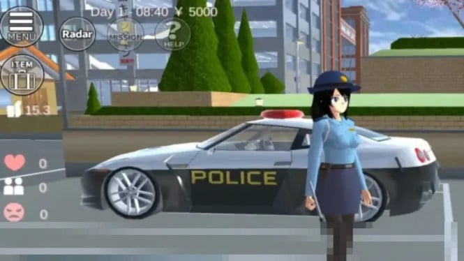 Dikejar Polisi di Sakura School Simulator?