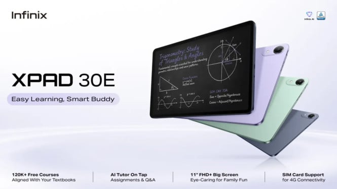 Infinix XPAD 30E Resmi Rilis, Tablet AI untuk Belajar & Main Anak Rp2 Jutaan!