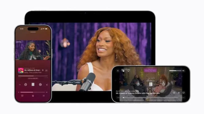 Gak Perlu Ganti Aplikasi Lagi! Apple Podcast Sekarang Gabungin Audio & Video dalam Satu Layar