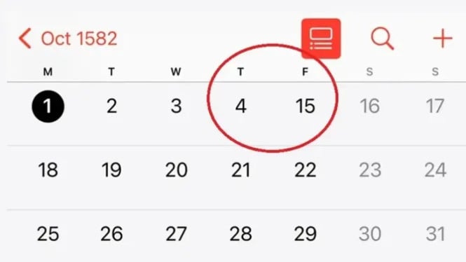 Kenapa di iPhone Tanggal 5–14 Oktober 1582 'Hilang'? Ini Penjelasannya!
