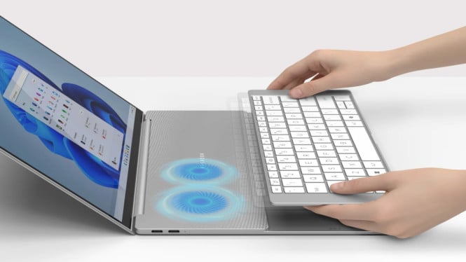 Inventec VeilBook: Laptop Super Tipis Anti Panas dengan Keyboard Geser