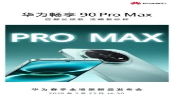 Huawei Enjoy 90 Pro Max Rilis 23 Maret: Baterai Raksasa 8.500mAh!