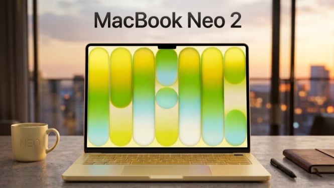 Bocoran desain dan spesifikasi MacBook Neo 2 yang menggunakan chip A19 Pro terbaru.