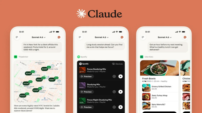 Saingi Gemini, Claude AI Rilis Konektor Spotify Hingga Uber
