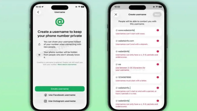 WhatsApp Uji Fitur Username, Chat Tanpa Simpan Nomor!