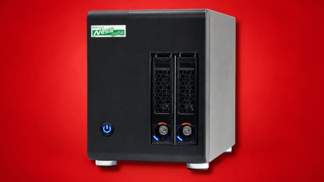 Image 21: Newtech Ness1300 desktop NAS designed for reliable data storage in compact spaces.