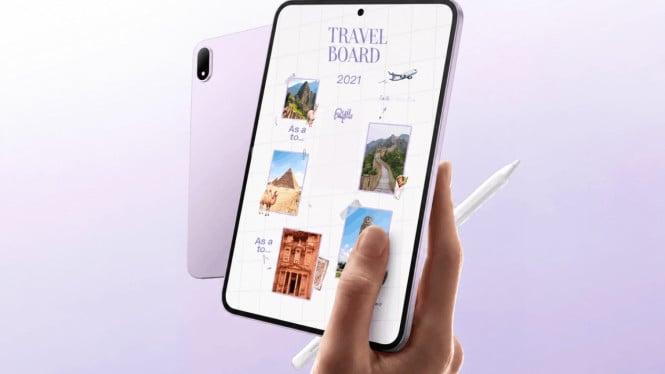 Oppo Pad Mini Matte Display Edition mengusung bodi tipis 5,5 mm dengan tampilan depan dan belakang yang elegan.