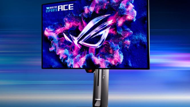 ASUS ROG Swift OLED PG259QWS Ace mengusung lapisan TrueBlack Glossy pada panel Tandem OLED 24.5 inci.