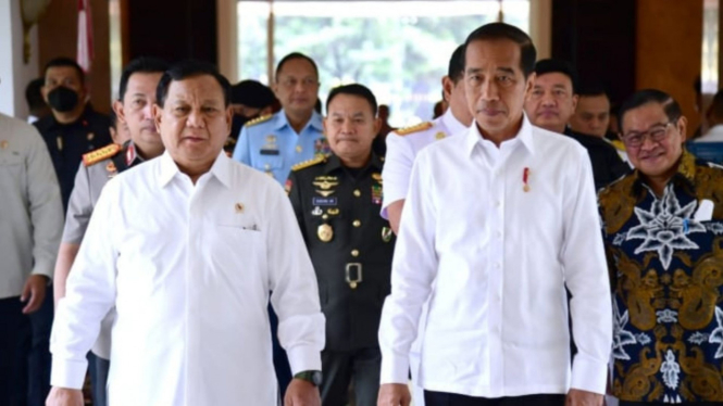 Prabowo Subianto dengan Presiden  Jokowi