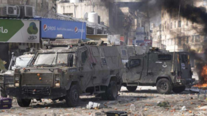 Suasana bentrok Palestina dan Israel di Kota Neblus 22 Februari 2023