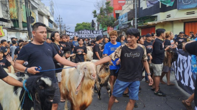 Tradisi unik mengarak hewan kurban di Kota Malang