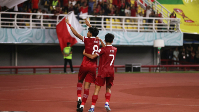 Pemain Timnas Indonesia U-17, Arkhan Kaka cetak gol