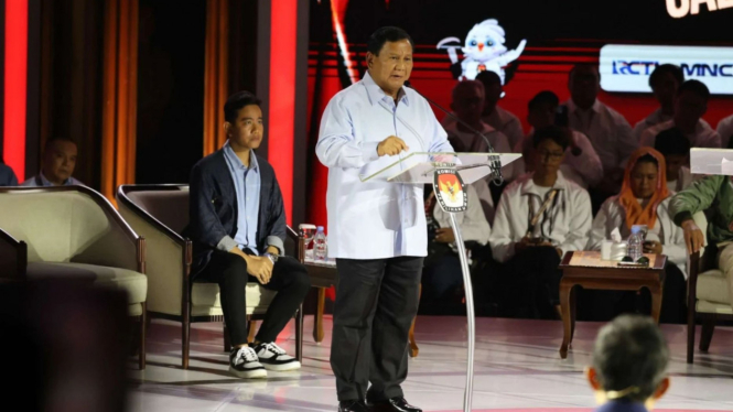 Prabowo Subianto di debat capres ketiga