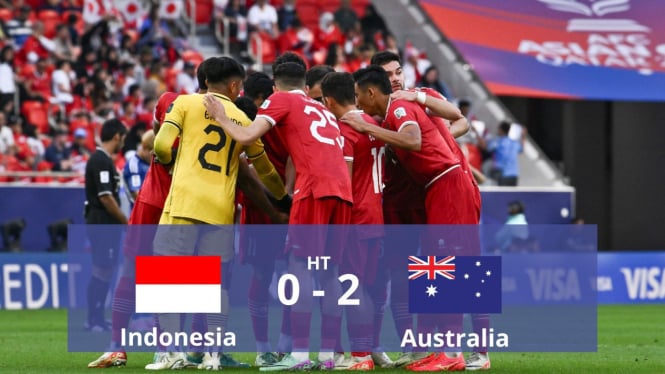 Timnas Indonesia tertinggal 0-2 daru Australia babak pertama