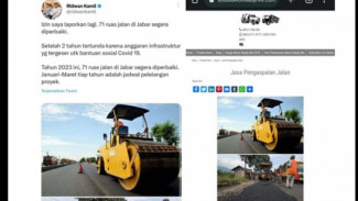 Ridwan Kamil Jadi Bulan-bulanan Netizen Gegara Ketahuan Pakai Foto Lama Perbaikan Jalan