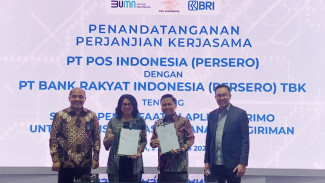 Jalin Kerjasama dengan Bank BRI, Transaksi Kiriman Pos Indonesia Kini Bisa Gunakan Brimo
