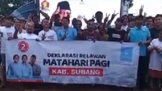 Relawan Matahari Pagi Subang dan Ibu-ibu Senam Desa Kosar Deklarasi Dukung Prabowo-Gibran